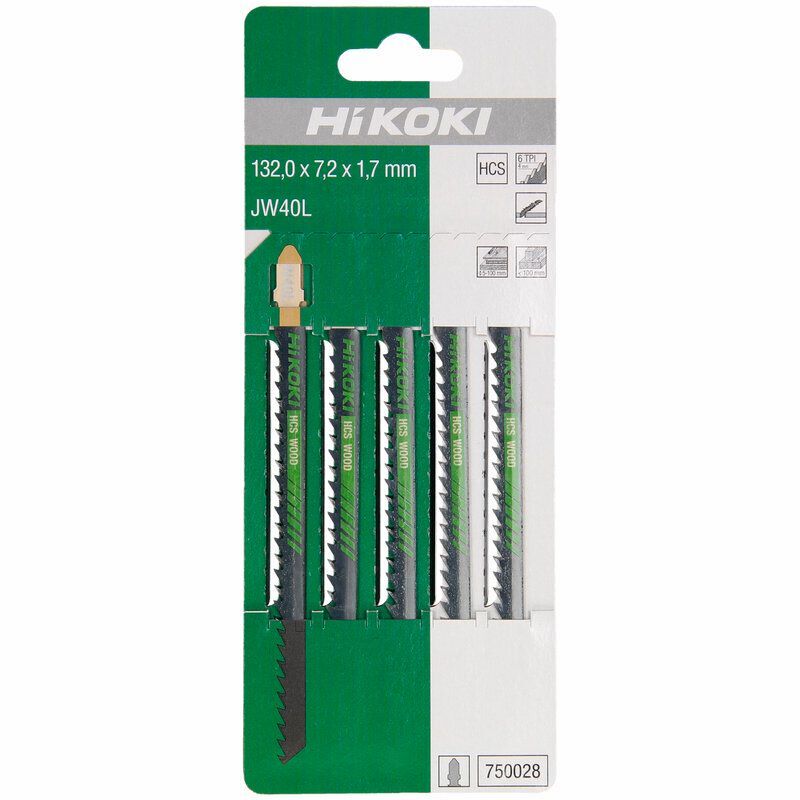 Produktbild 5 Stichsägeblätter Holz 132 x 1,7 x 7,2 mm HCS JW40L/T344DP bild 2