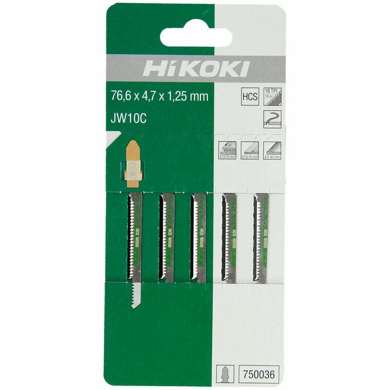 Produktbild 5 Stichsägeblätter Holz 76,6 x 4,7 x 1,3 mm HCS JW10C/T101AO bild 2