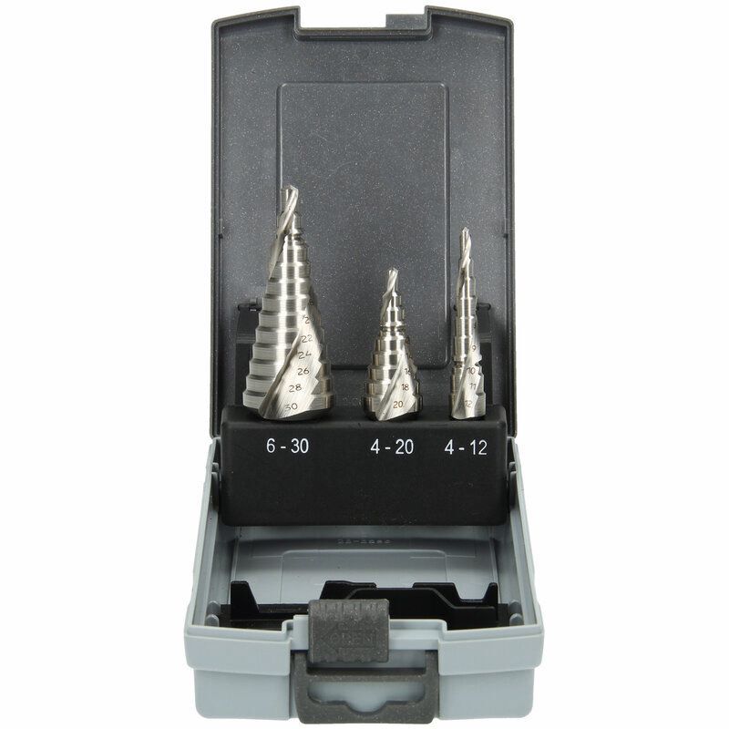Produktbild Stufenbohrer Set Spiralnut 4 bis 12 mm 4 bis 20 mm 6 bis 30 mm bild 2