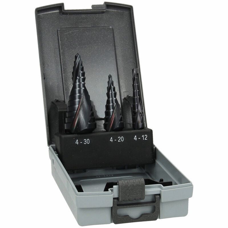 Produktbild Stufenbohrerset HSS TiAlN 4 bis 12 mm 4 bis 20 mm 6 bis 30 mm bild 2