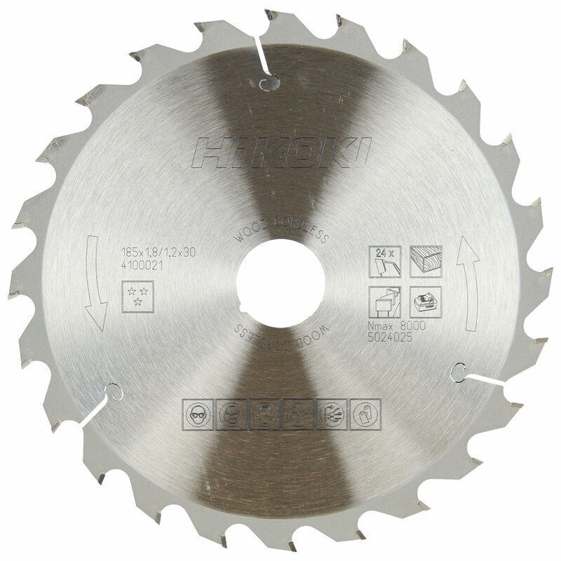 Produktbild Hikoki TCT Kreissägeblatt Holz 185 x 30 mm Z24 Flach und Wechselzahn