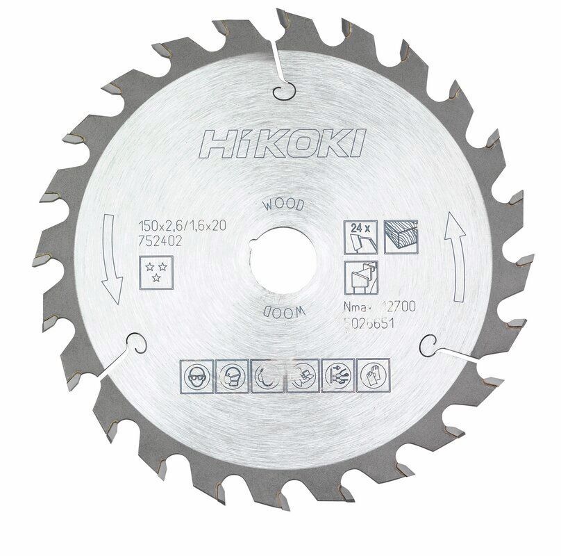 Produktbild Hikoki TCT Kreissägeblatt Holz 150 x 20 mm Z24 Wechselzahn