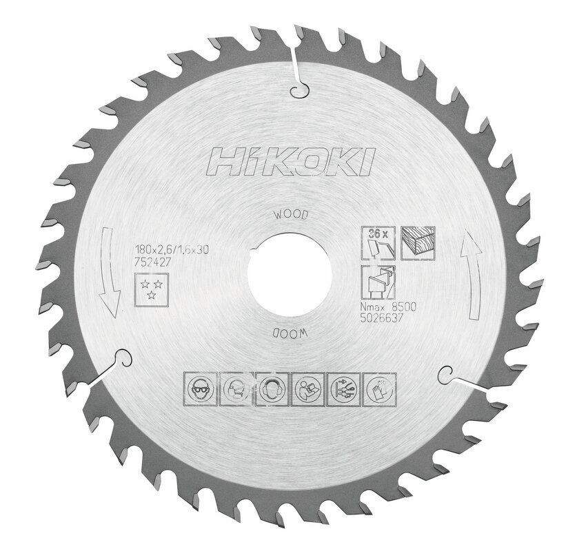 Produktbild Hikoki TCT Kreissägeblatt Holz 180 x 30 mm 20 Z36 Wechselzahn