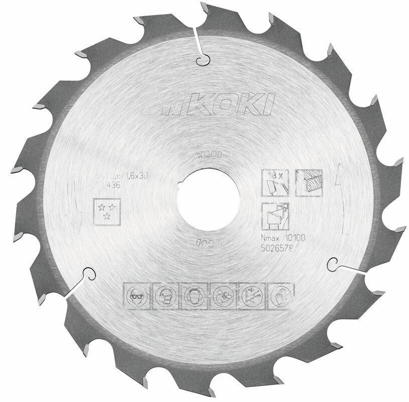 Produktbild Hikoki TCT Kreissägeblatt Holz 190 x 30 mm Z18 Wechselzahn