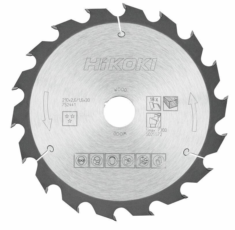 Produktbild Hikoki TCT Kreissägeblatt Holz 210 x 30 mm Z18 Wechselzahn