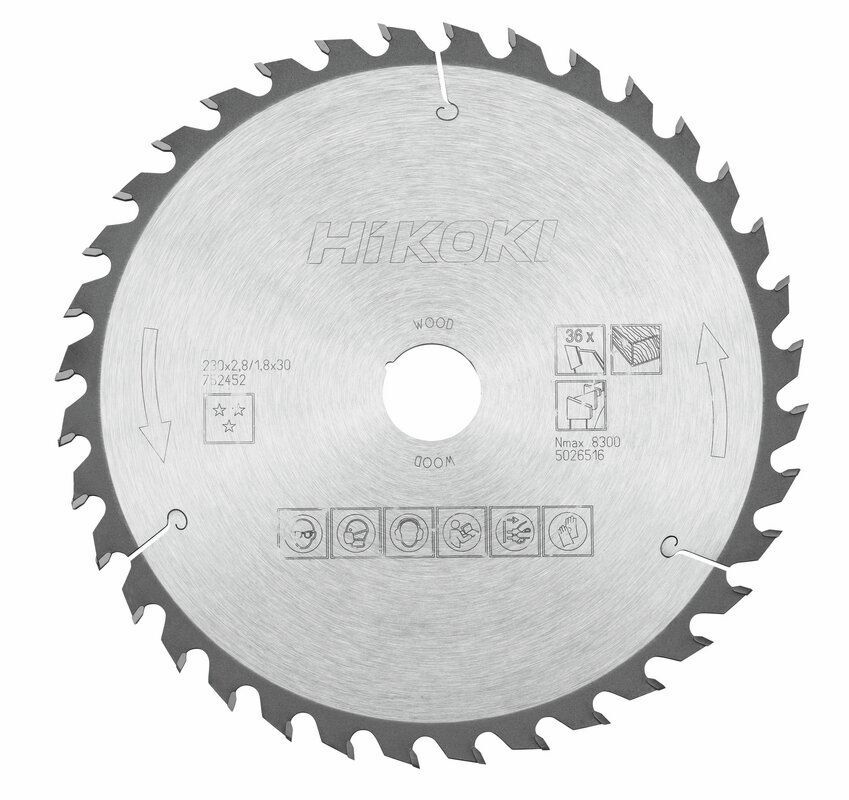 Produktbild Hikoki TCT Kreissägeblatt Holz 230 x 30 mm Z36 Wechselzahn