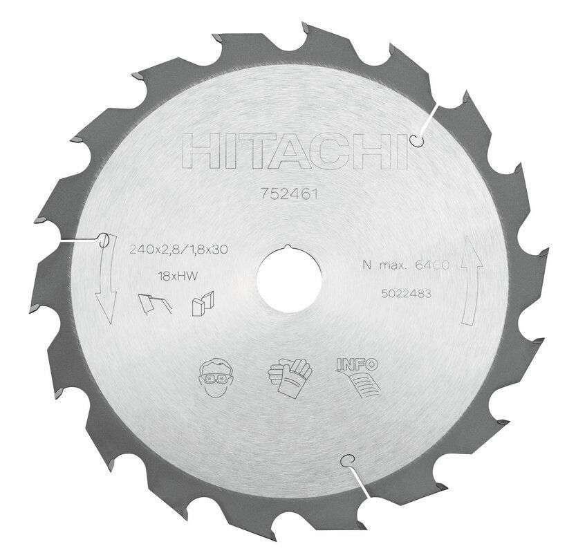 Produktbild Hikoki TCT Kreissägeblatt Holz 240 x 30 mm Z18 Wechselzahn