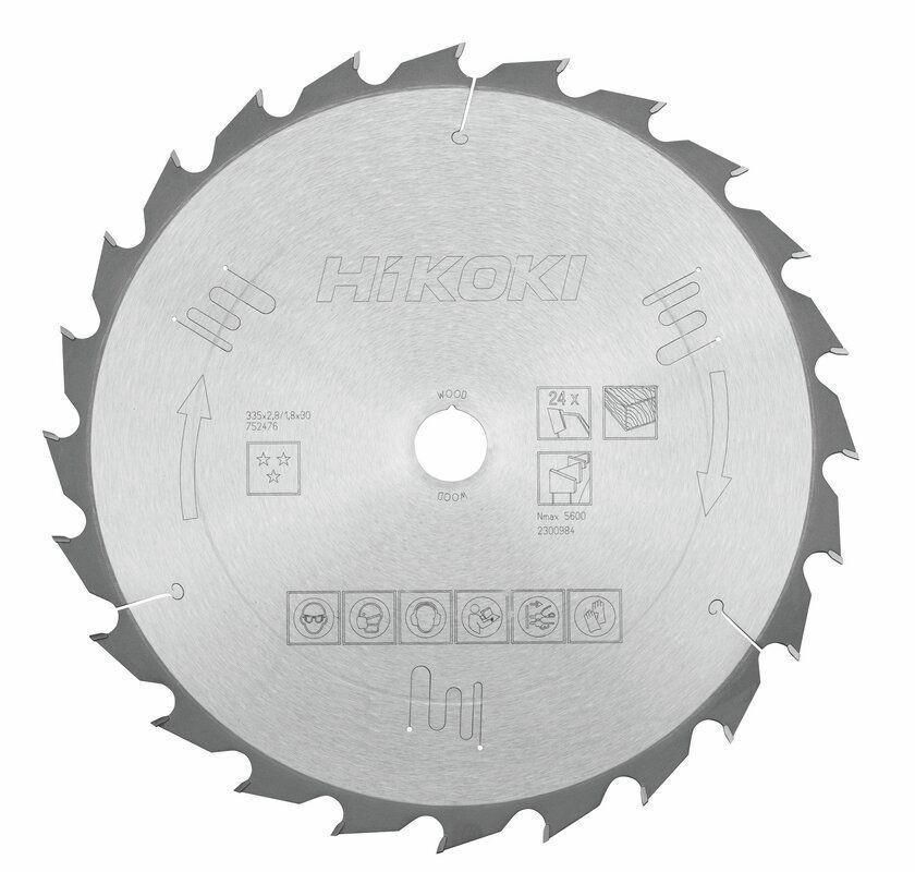Produktbild Hikoki TCT Kreissägeblatt Holz 335 x 30 mm Z24 Wechselzahn