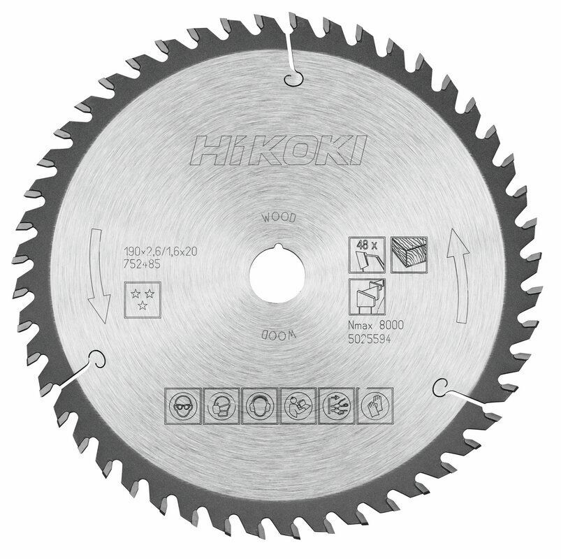 Produktbild Hikoki TCT Kreissägeblatt Holz 190 x 20 mm Z48 Wechselzahn