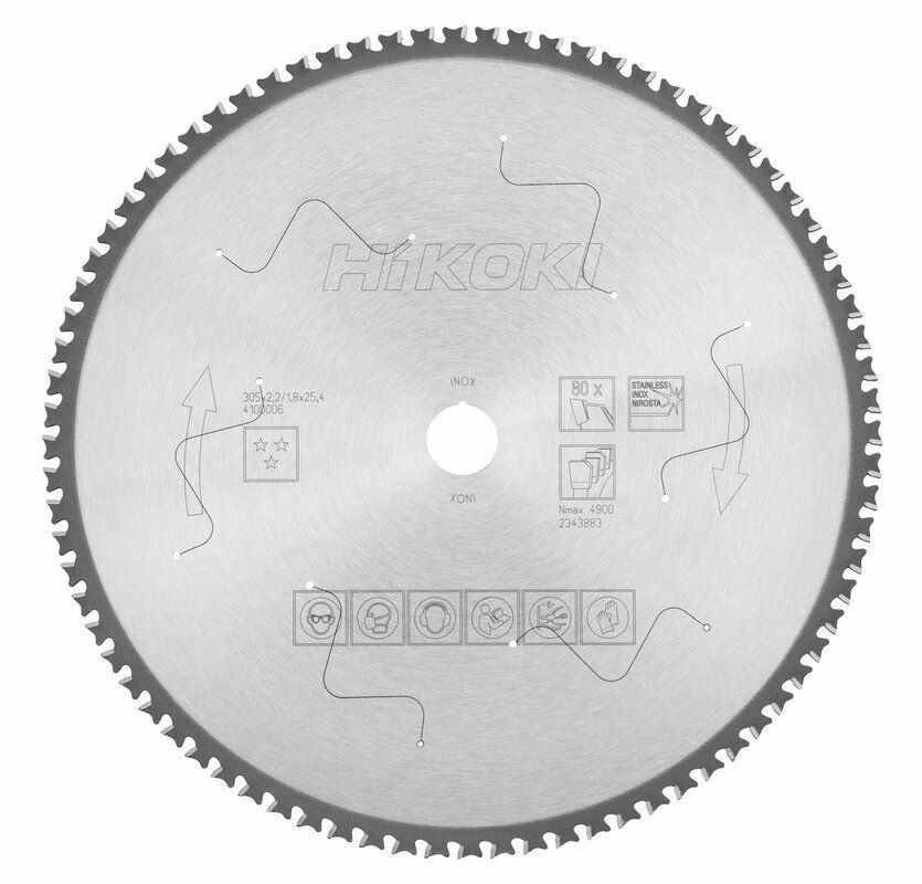 Produktbild Hikoki TCT Kreissägeblatt INOX 305 x 25,4 mm Z80 Flachzahn