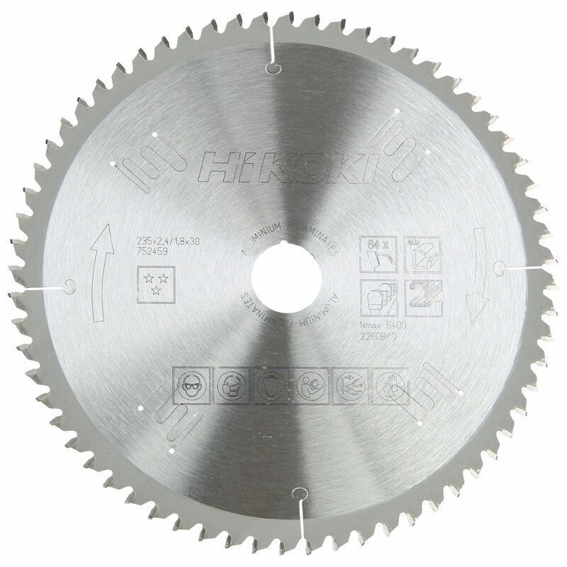 Produktbild Hikoki TCT Kreissägeblatt Laminat Aluminium 216 x 30 mm Z60 Trapez und Flachzahn