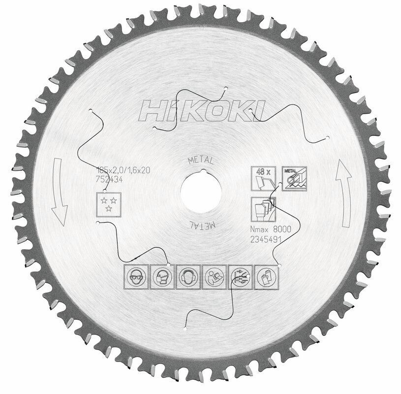 Produktbild Hikoki TCT Kreissägeblatt Stahl 185 x 20 mm Z48 Flachzahn angefast