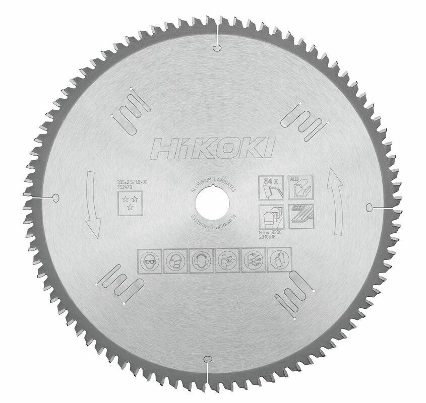 Produktbild Hikoki TCT Kreissägeblatt 335 x 30 mm z84 Trapez und Flachzahn Laminat Aluminium