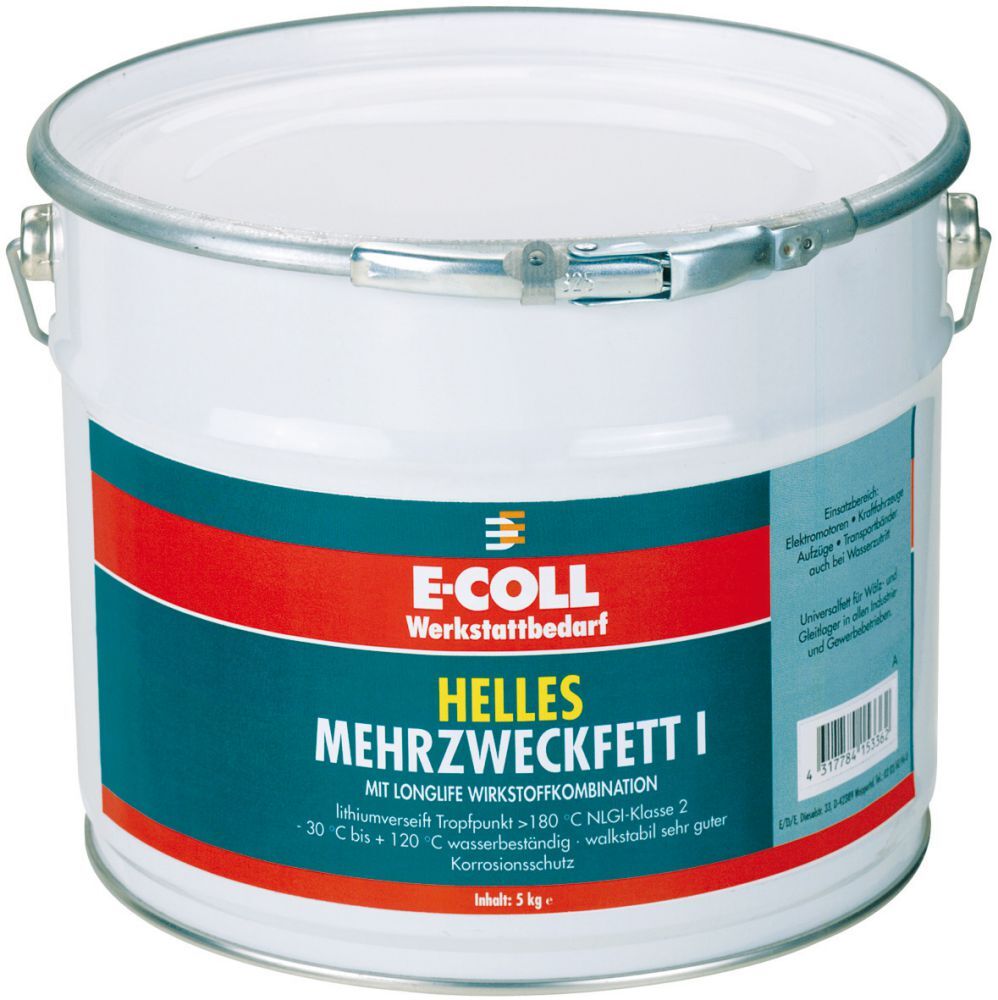 E-COLL Mehrzweckfett I hell 5kg Eimer Produktbild E-COLL Mehrzweckfett I hell 5kg Eimer
