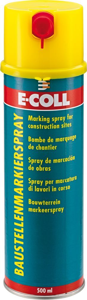 E-COLL Baustellenmarkierspray 500ml gelb Produktbild E-COLL Baustellenmarkierspray 500ml gelb