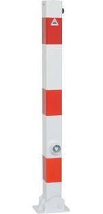 Schake Absperrpfosten umlegbar verz. rot/w 70x70mmSchake Produktbild Schake Absperrpfosten umlegbar verz. rot/w 70x70mmSchake