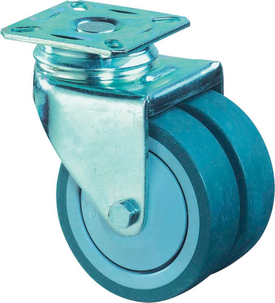 BS Rollen Doppellenkrolle GummiradKugellager 50 mm Produktbild BS Rollen Doppellenkrolle GummiradKugellager 50 mm