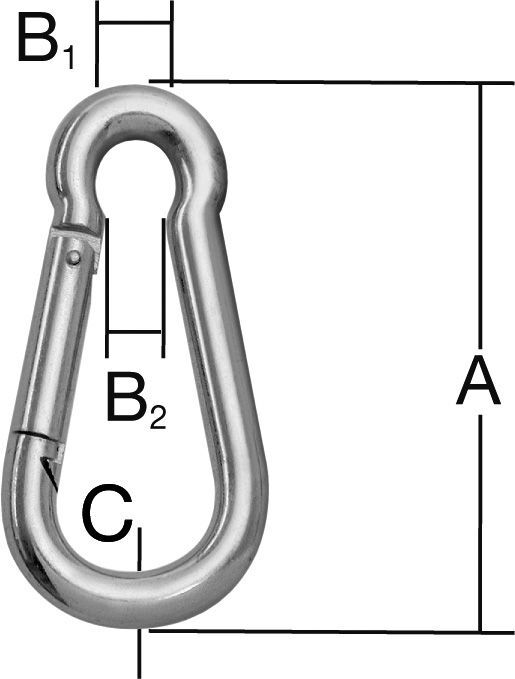 Vormann Feuerwehrkarabiner Edelst 60 x 6 mm Produktbild Vormann Feuerwehrkarabiner Edelst 60 x 6 mm