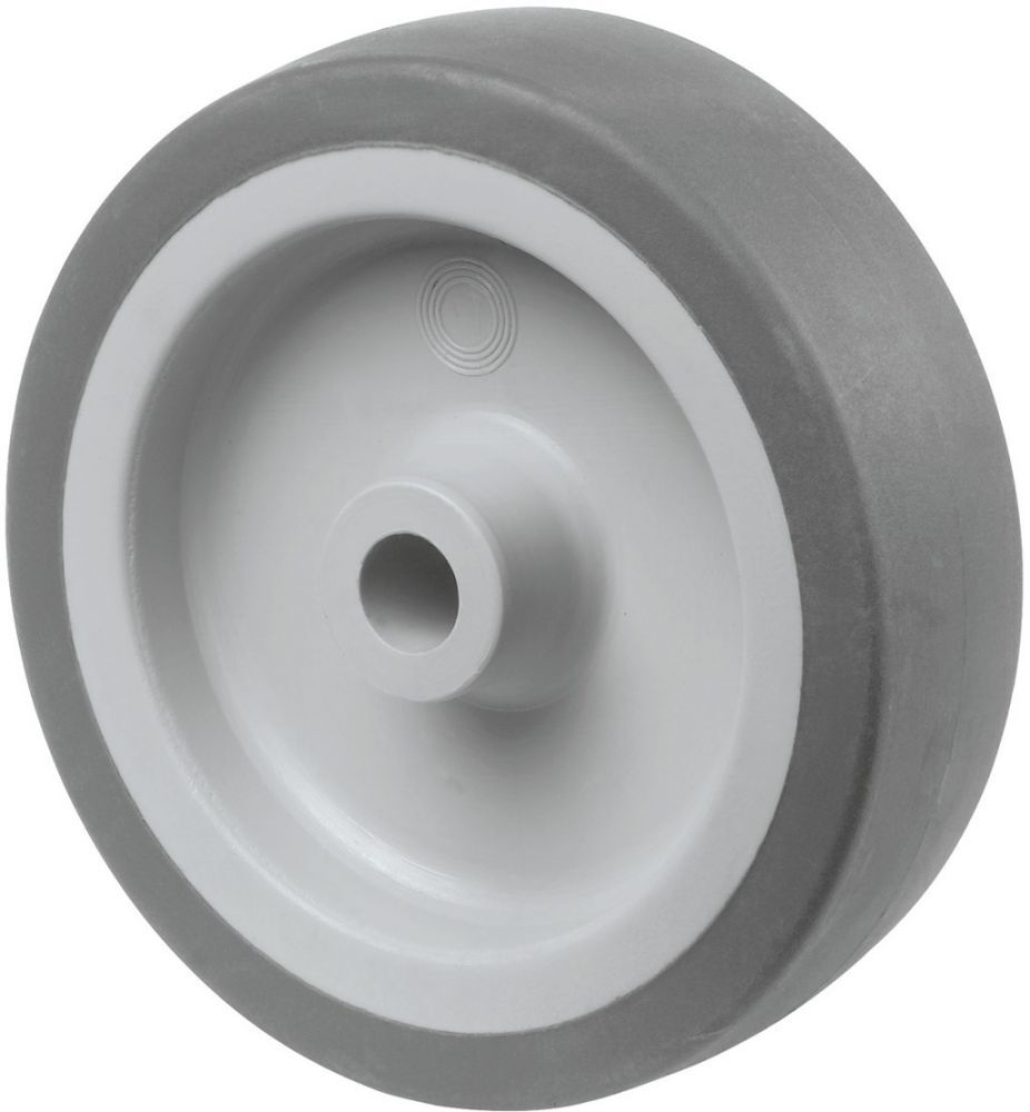 BS Rollen Gummirad 100mm grau Gleitlager Produktbild BS Rollen Gummirad 100mm grau Gleitlager