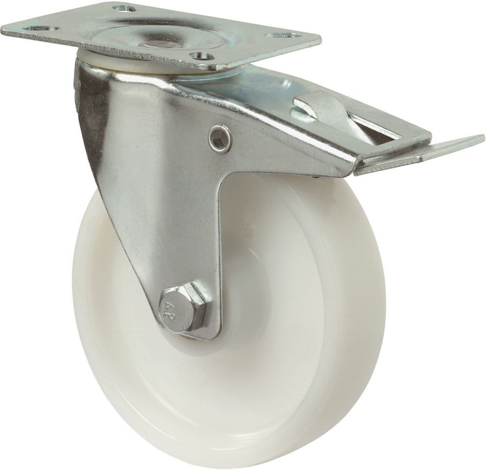 BS Rollen Lenkrolle fest 150mm Stahlbl verz Poly LG.R Produktbild BS Rollen Lenkrolle fest 150mm Stahlbl verz Poly LG.R