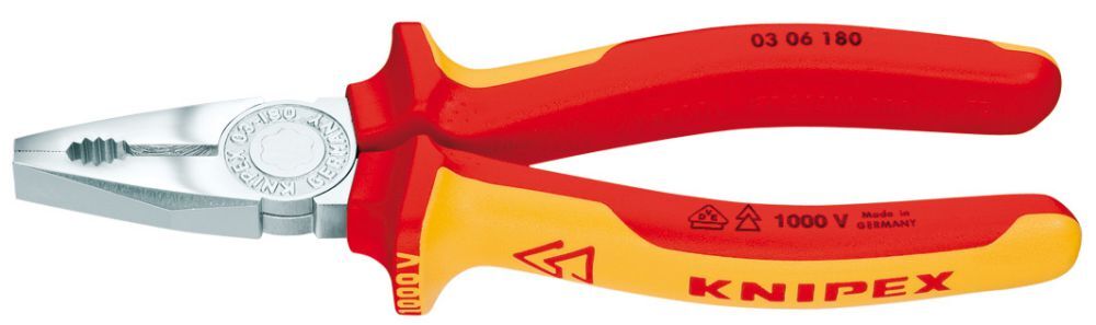 Knipex Kombizange VDE 180mm m.M.K.Griff Produktbild Knipex Kombizange VDE 180mm m.M.K.Griff