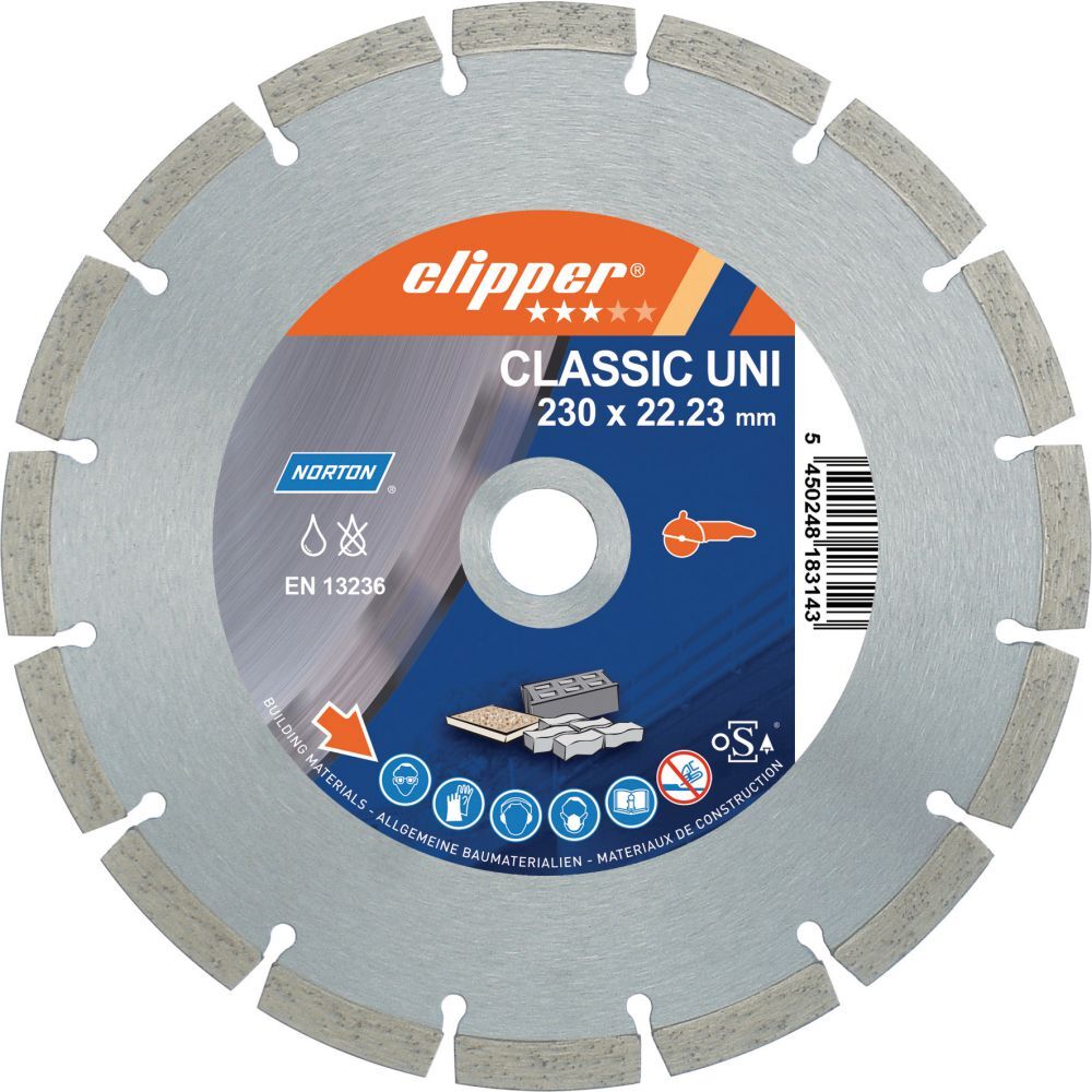 Norton Clipper Diamant Trennscheibe CLAUni 26100 230x22,23 mm Produktbild Norton Clipper Diamant Trennscheibe CLAUni 26100 230x22,23 mm
