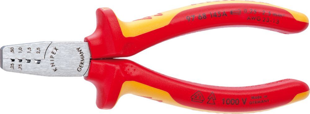 Knipex Aderendhülsenzange VDE 0,25 -2,5qmm Kst.G.Knipex Produktbild Knipex Aderendhülsenzange VDE 0,25 -2,5qmm Kst.G.Knipex