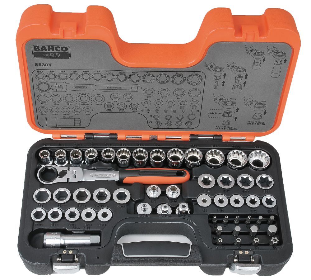 Bahco Durchsteck-Steckschlüssel Satz, 53-teilig Produktbild Bahco Durchsteck-Steckschlüssel Satz, 53-teilig