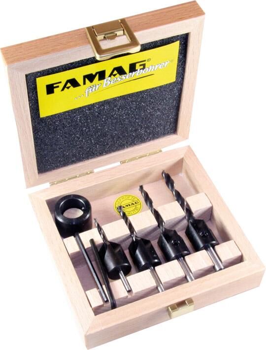 Famag Bohrer-Senker-Satz 4tlg. im Holzk. Produktbild Famag Bohrer-Senker-Satz 4tlg. im Holzk.