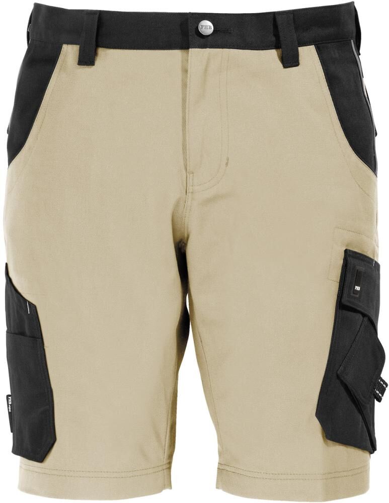 FHB Bermuda Twill Theo beige-schwarz, Gr. 52 Produktbild FHB Bermuda Twill Theo beige-schwarz, Gr. 52