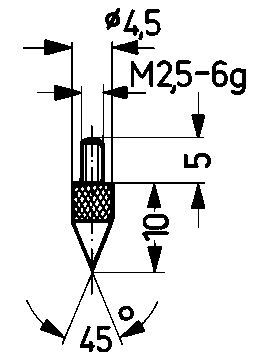 Käfer Messeinsatz Stahl Abb.13/45Grad Produktbild Käfer Messeinsatz Stahl Abb.13/45Grad
