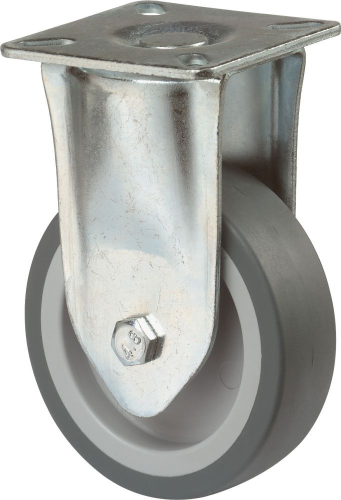 BS Rollen Bockrolle 100 mm LG.G Stahlbl verz. Gummirad Produktbild BS Rollen Bockrolle 100 mm LG.G Stahlbl verz. Gummirad