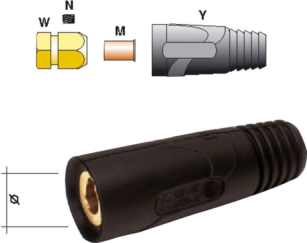 Buchsenteil Standard 300A / 35-50 qmm Produktbild Buchsenteil Standard 300A / 35-50 qmm