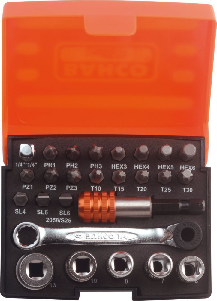 Bahco Bit-Steckschlüsselsatz 26tlg. Produktbild Bahco Bit-Steckschlüsselsatz 26tlg.