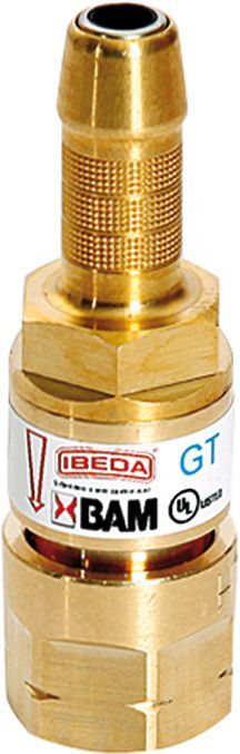 Sicherheitseinrichtung Sauerstoff Tülle 6,3 mm-G1/4"R Produktbild Sicherheitseinrichtung Sauerstoff Tülle 6,3 mm-G1/4"R