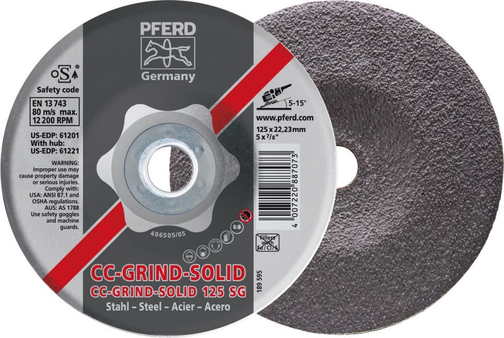 Pferd Schleifscheibe CC-Grind-Solid180mm Steel Produktbild Pferd Schleifscheibe CC-Grind-Solid180mm Steel