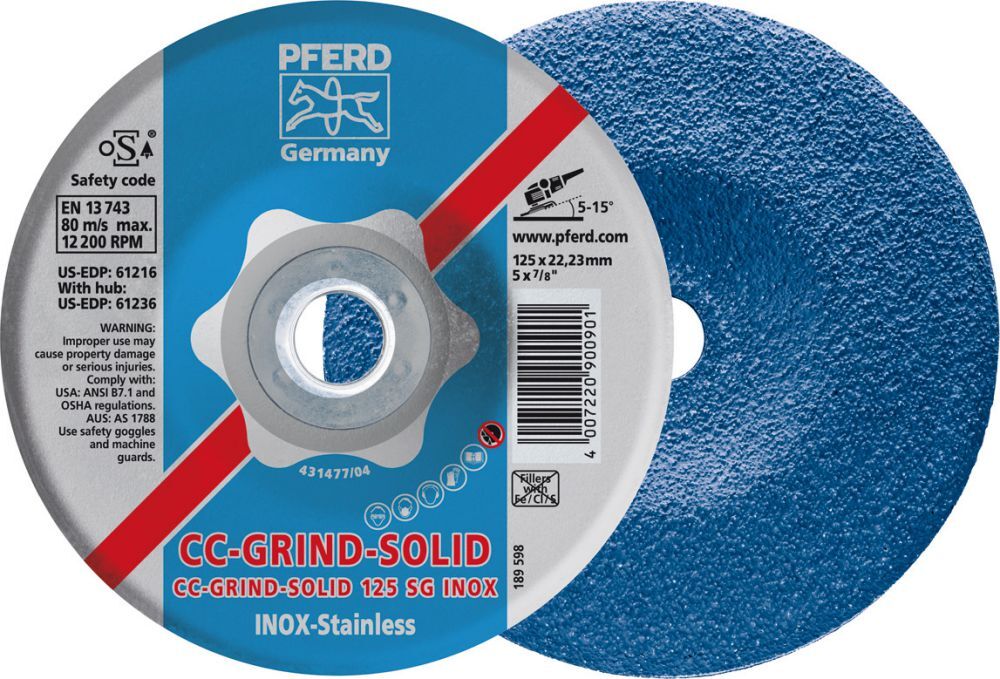 Pferd Schleifscheibe CC-Grind-SolidSG INOX 115mm Produktbild Pferd Schleifscheibe CC-Grind-SolidSG INOX 115mm