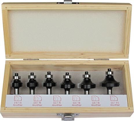 FORTIS Abrundfräser-Satz HW S8 6-tlg. im Holzk. Produktbild FORTIS Abrundfräser-Satz HW S8 6-tlg. im Holzk.