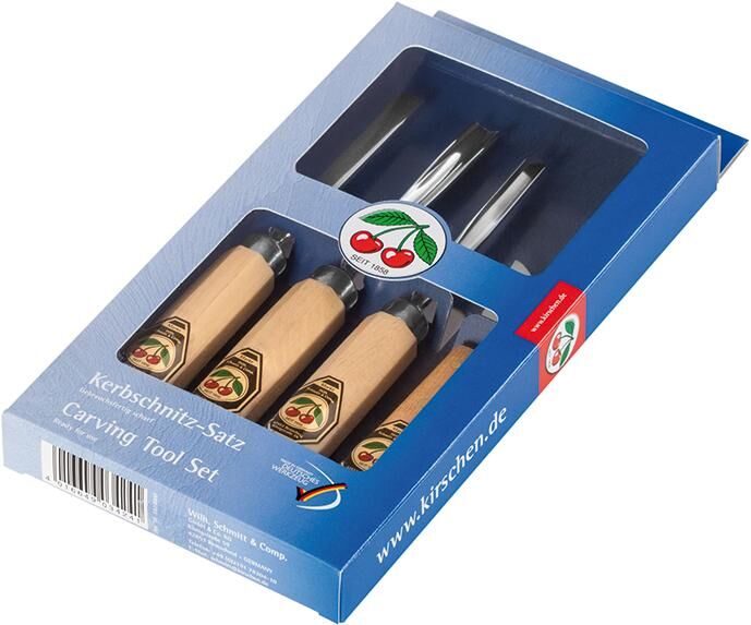 Kirsche Kerbschnitzwerkzeug 4tlg.SB-Karton 3424 Produktbild Kirsche Kerbschnitzwerkzeug 4tlg.SB-Karton 3424