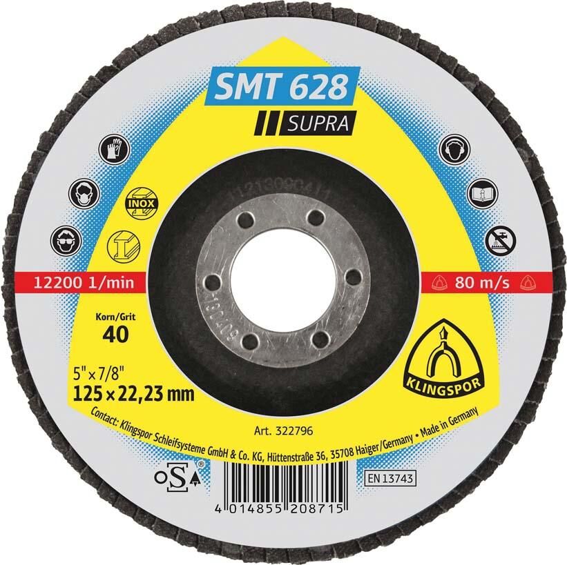 Klingspor Schleifmopteller SMT628 115mm K 40 ger. Produktbild Klingspor Schleifmopteller SMT628 115mm K 40 ger.