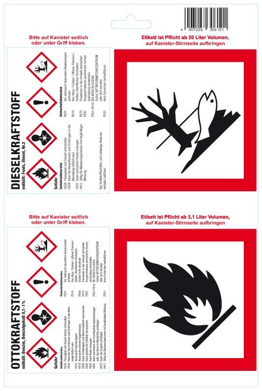 Hünersdorff Haftetiketten (A4-Bogen) Otto-/Dieselkraftstoff Produktbild Hünersdorff Haftetiketten (A4-Bogen) Otto-/Dieselkraftstoff