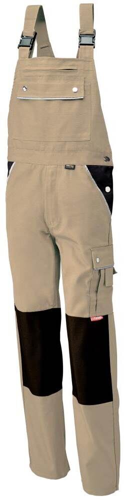 Planam Latzhose Canvas, 320 g/qm, Gr.58, khaki/schwarz Planam Latzhose Canvas, 320 g/qm, Gr.58, khaki/schwarz