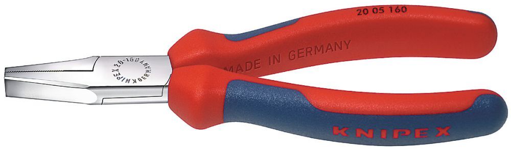 Knipex Flachzange verchromt 160mm Griffe m.PVC Produktbild Knipex Flachzange verchromt 160mm Griffe m.PVC
