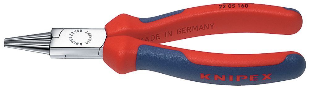 Knipex Rundzange verchromt 160mm Griffe m.PVC Produktbild Knipex Rundzange verchromt 160mm Griffe m.PVC