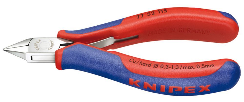 Knipex Elektronik Seitenschneider 115mm flacher Kopf Produktbild Knipex Elektronik Seitenschneider 115mm flacher Kopf