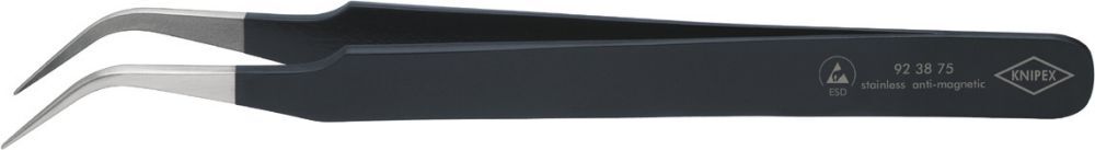 Knipex ESD-Pinzette Sichelform 120mm schwarz Produktbild Knipex ESD-Pinzette Sichelform 120mm schwarz