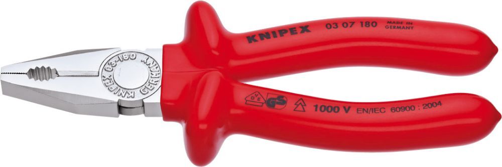 Knipex Kombizange VDE 180mm tauch-isoli. Produktbild Knipex Kombizange VDE 180mm tauch-isoli.