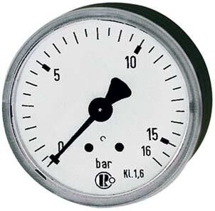 Manometer D 40 mm 0-4 bar G1/8 rue zent. Produktbild Manometer D 40 mm 0-4 bar G1/8 rue zent.