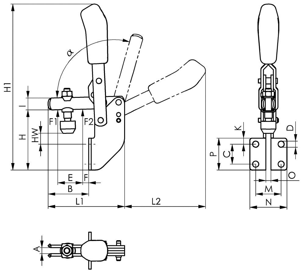 Senkrechtspanner 6803 Gr.2 AMF Produktbild Senkrechtspanner 6803 Gr.2 AMF bild 2