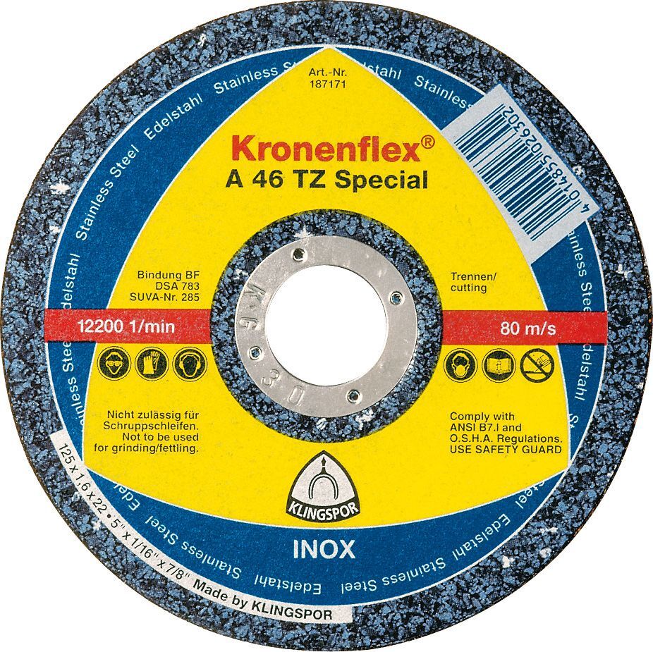 Klingspor Trennscheibe A46TZ 125x1,6mm gera. Produktbild Klingspor Trennscheibe A46TZ 125x1,6mm gera.